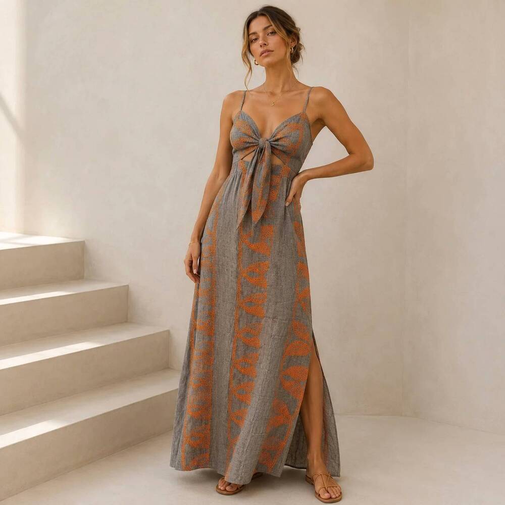 NEW MYSTERY RESORT mia maxi dress in grey